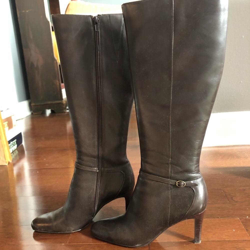 Brown Knee High LOFT Leather Boots Size 8M